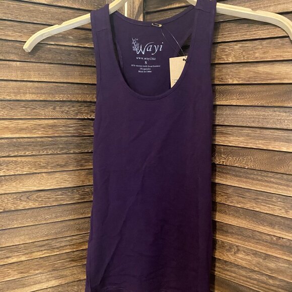 Wayi Racerback Scoop Neck Snug Tank Royal Purple - Picture 1 of 2